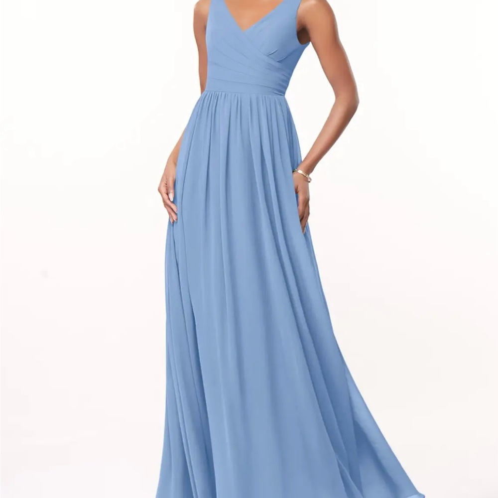 Azazie Steel Blue Bridesmaid Dress
